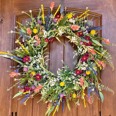 Handmade Floral Door Wreath for Indoor and Outdoor