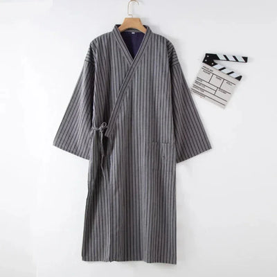 Men’s Cotton Kimono Nightgown Sleepwear with Belt 2024