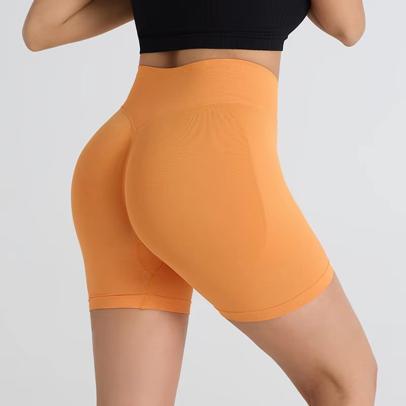 Women’s Seamless High Waist Yoga Shorts for Fitness and Running