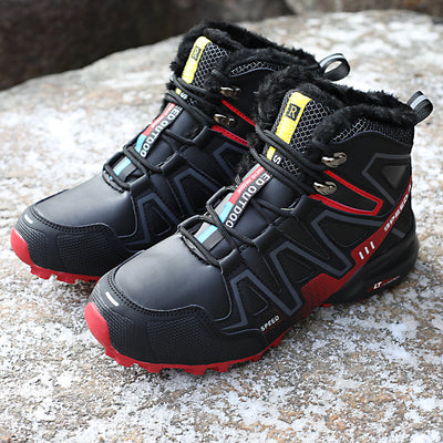 Men’s Winter Hiking Boots with Warm Plush Lining and Non-Slip Sole