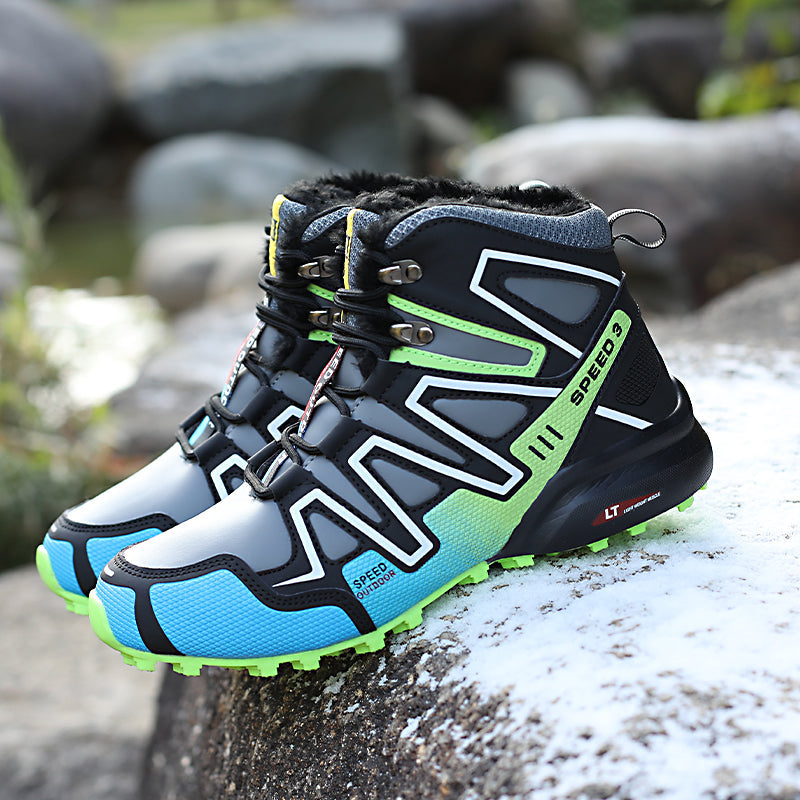 Men’s Winter Hiking Boots with Warm Plush Lining and Non-Slip Sole