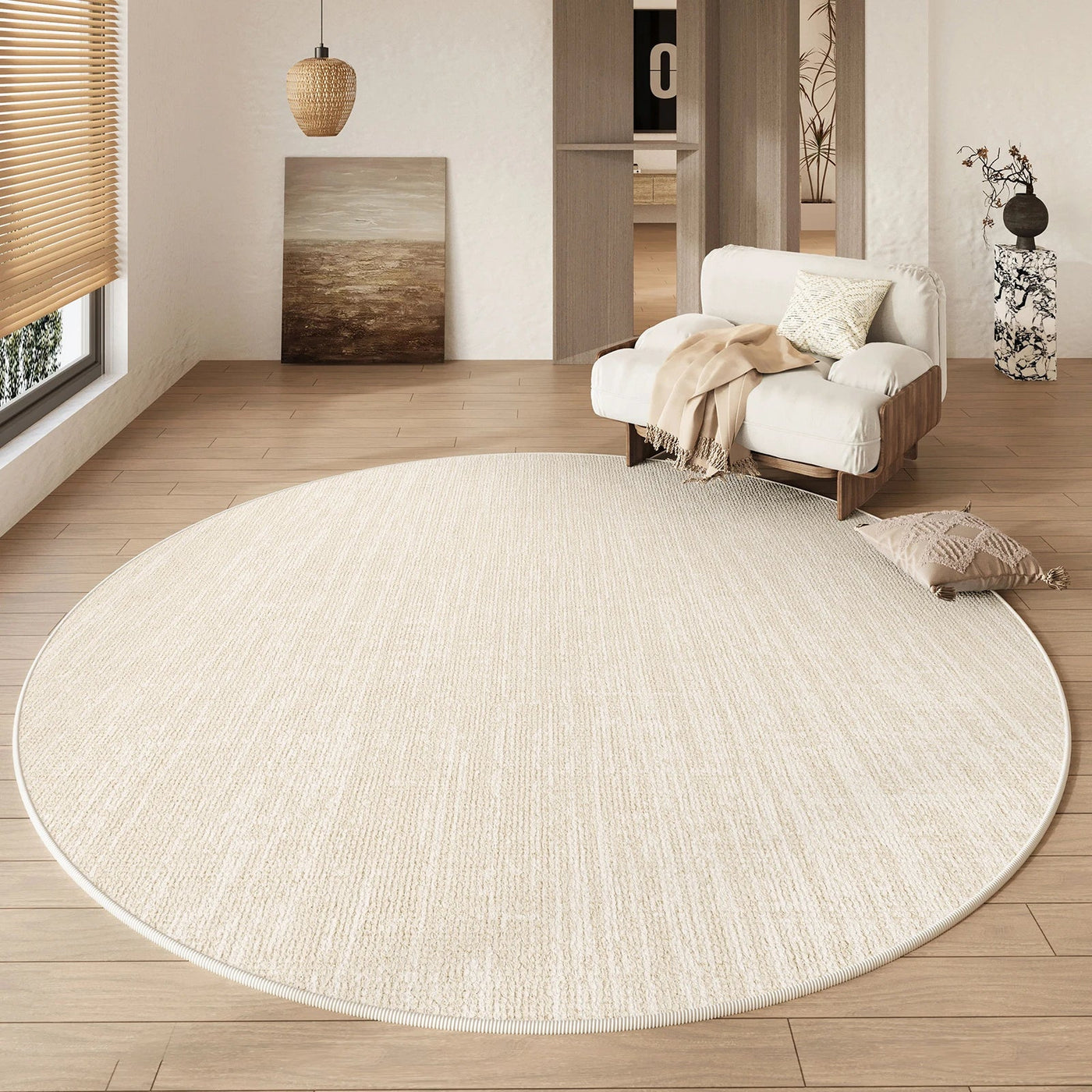 Wabi Sabi Round Rug Waterproof Non-Slip for Living Room Bedroom