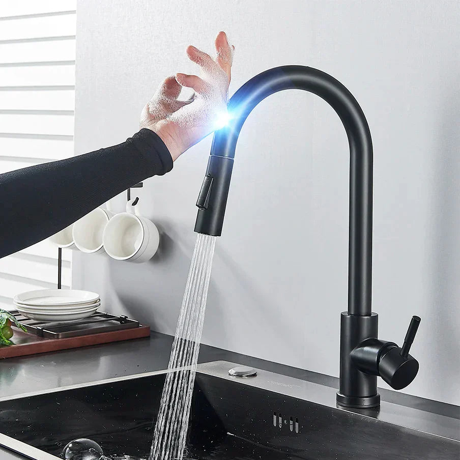 Touch Sensor Kitchen Faucet with Pull-Out Spray