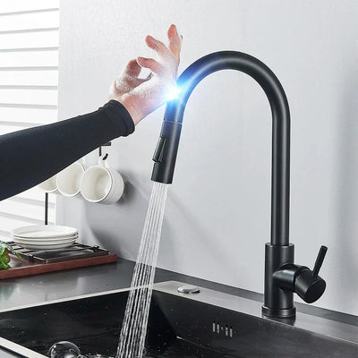Touch Sensor Kitchen Faucet with Pull-Out Spray