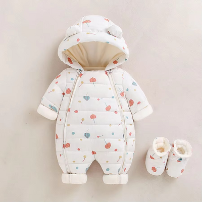 Cozy Fleece Hooded Romper for Babies and Toddlers