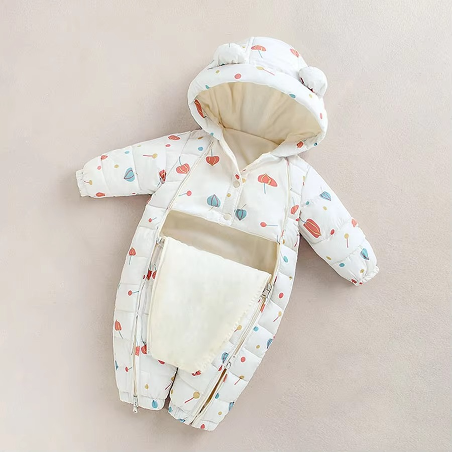 Cozy Fleece Hooded Romper for Babies and Toddlers