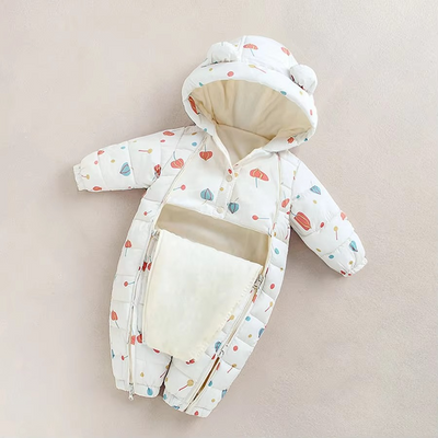 Cozy Fleece Hooded Romper for Babies and Toddlers