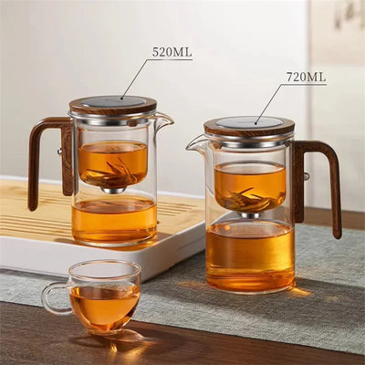 Glass Teapot with Infuser & Wooden Handle – ZenSteep