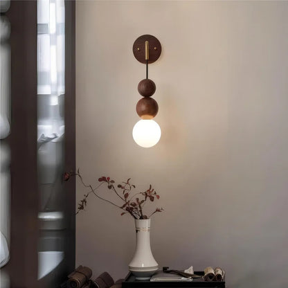 ShadowLuxe – Modern Wall Lamp with Walnut and Gradient Glass