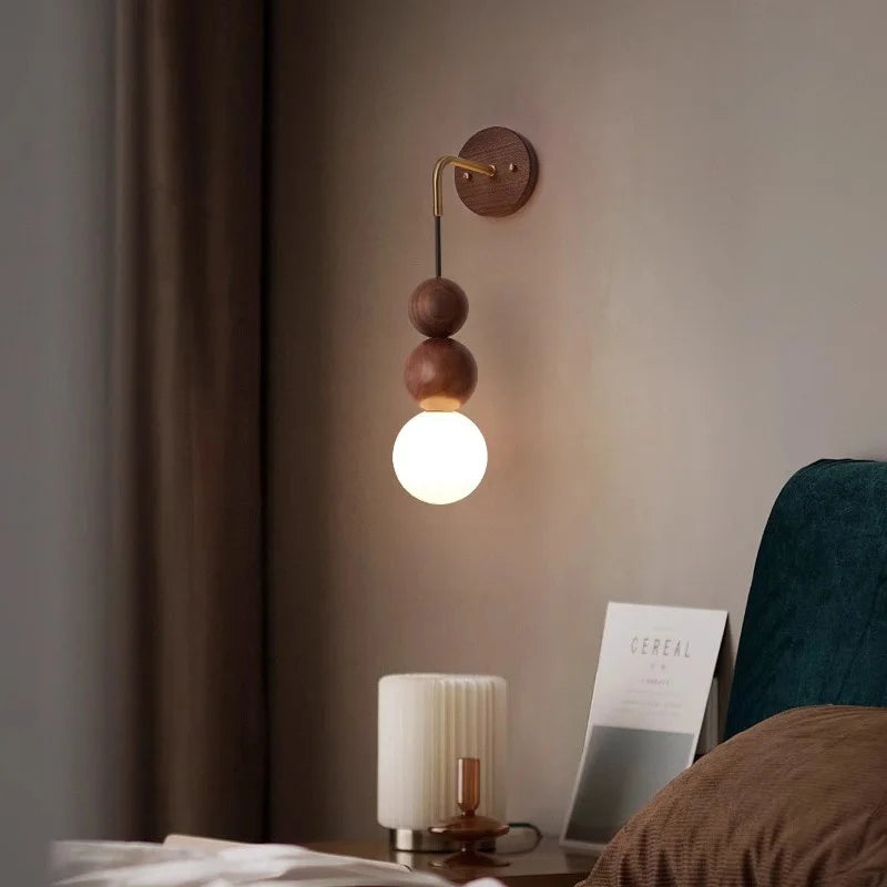 ShadowLuxe – Modern Wall Lamp with Walnut and Gradient Glass