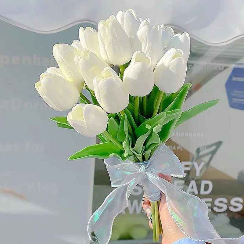 Artificial Tulip Bouquet with Realistic Lifelike Flowers