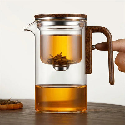 Glass Teapot with Infuser & Wooden Handle – ZenSteep