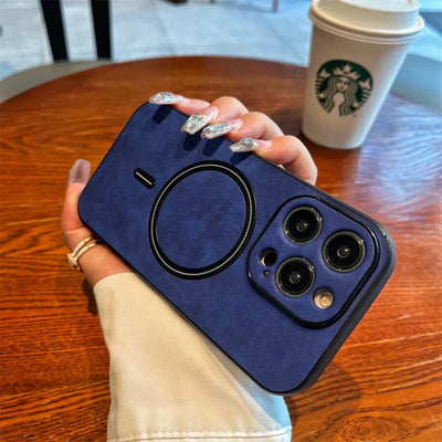 Deer Leather iPhone Case MagSafe Wireless Charging
