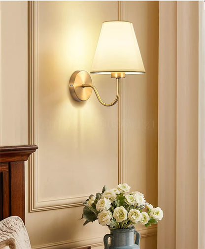 RusticHue - Fabric Wall Lamp in American Style