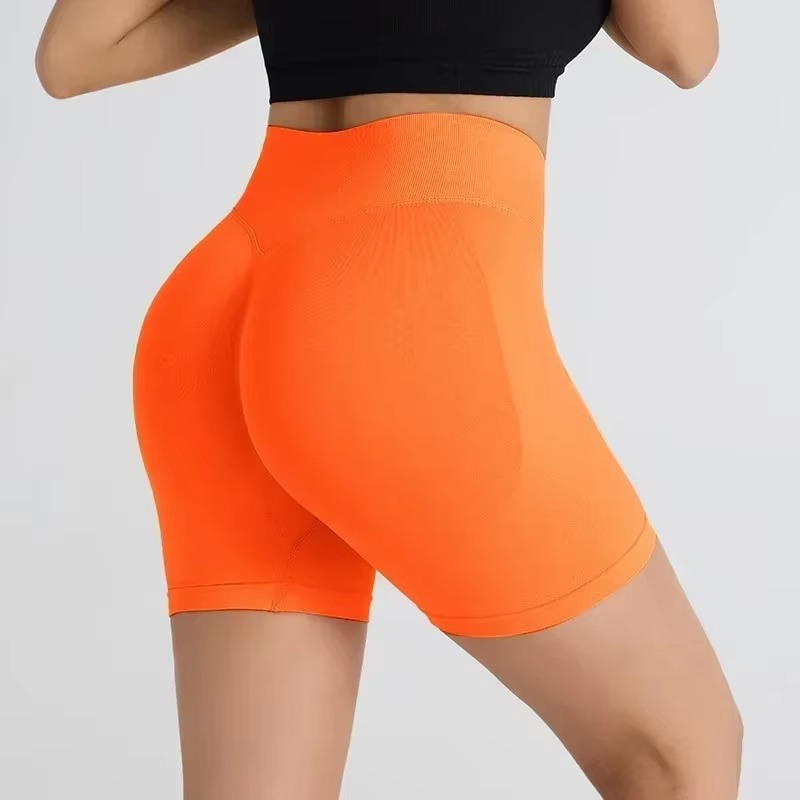 Women’s Seamless High Waist Yoga Shorts for Fitness and Running