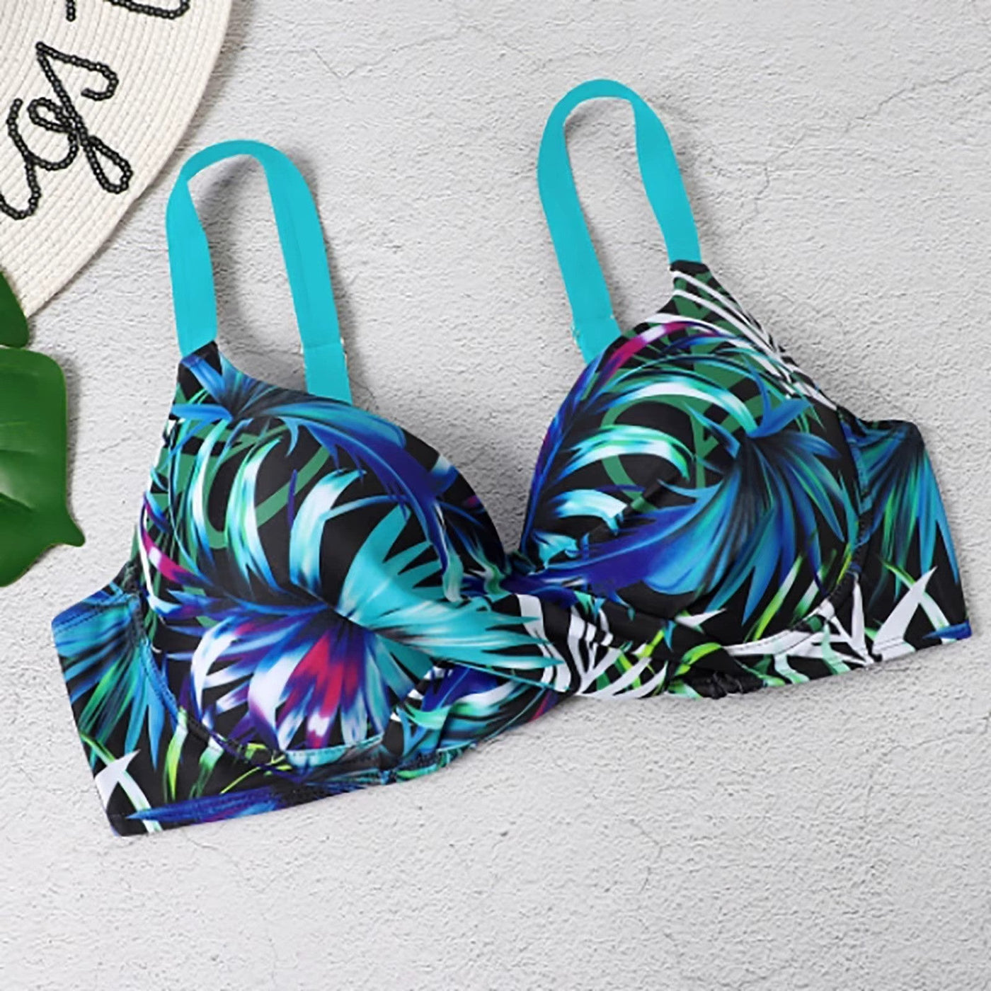 Tropical High-Waist Bikini Set for Women