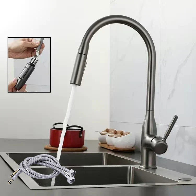 Stainless Steel Kitchen Faucet with Pull-Out Sprayer