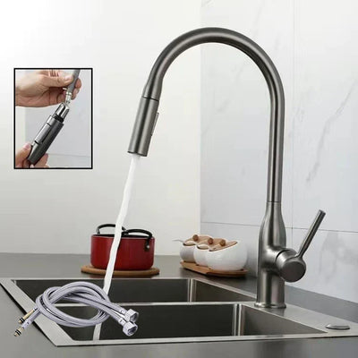 Stainless Steel Kitchen Faucet with Pull-Out Sprayer