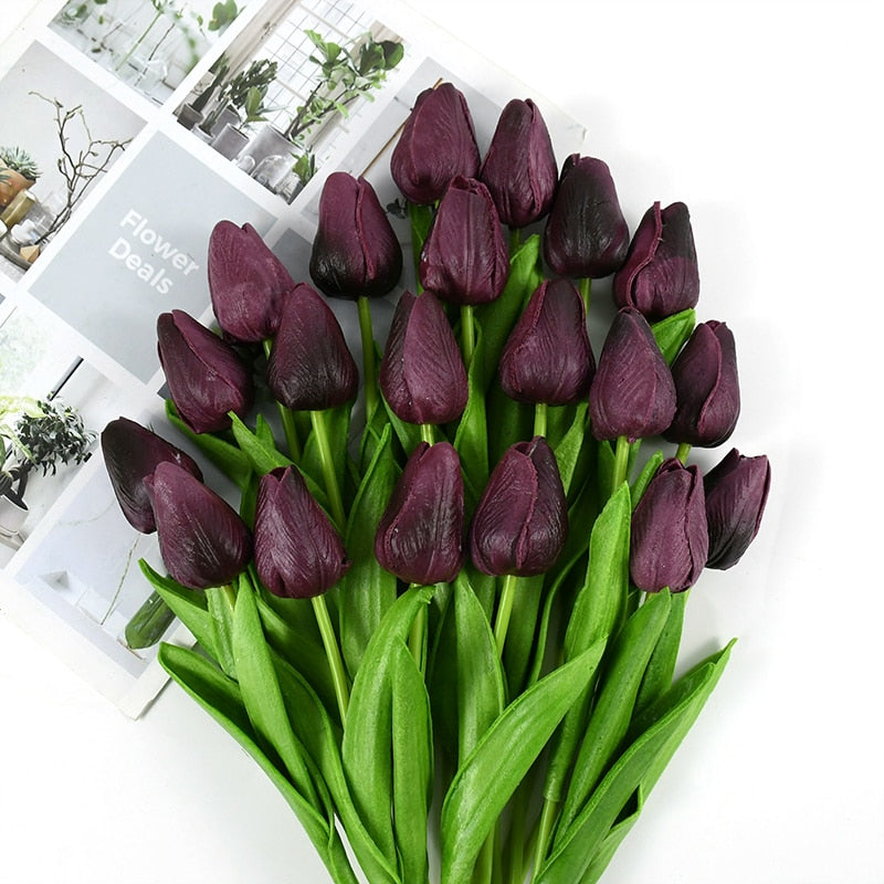 Artificial Tulip Bouquet with Realistic Lifelike Flowers