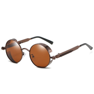 Vintage Round Steampunk Sunglasses Polarized UV400