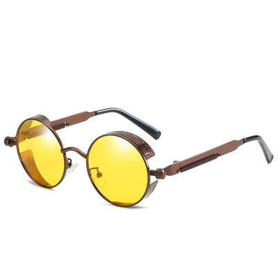 Vintage Round Steampunk Sunglasses Polarized UV400