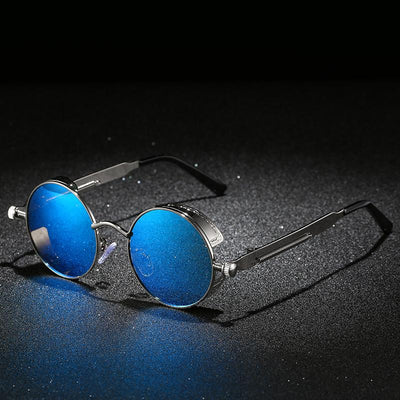 Vintage Round Steampunk Sunglasses Polarized UV400