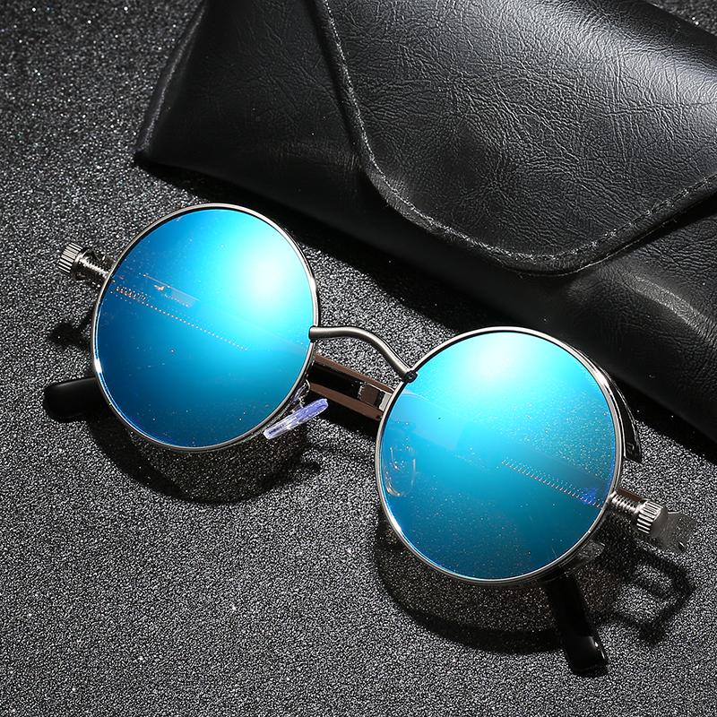 Vintage Round Steampunk Sunglasses Polarized UV400