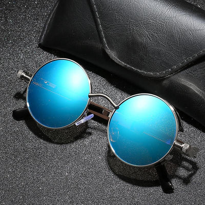 Vintage Round Steampunk Sunglasses Polarized UV400