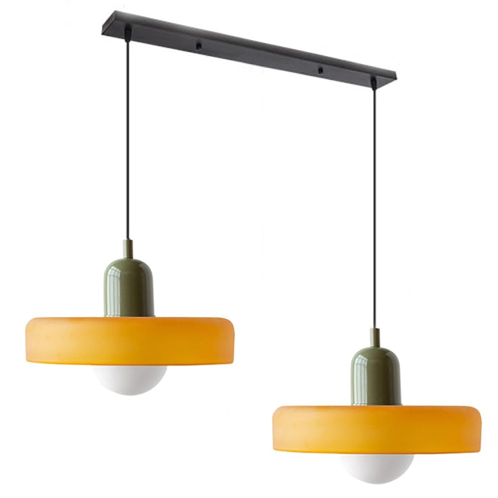 2-Head Bauhaus Glass Pendant Light Adjustable