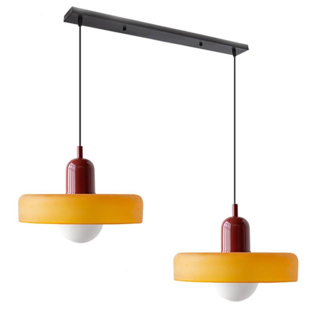 2-Head Bauhaus Glass Pendant Light Adjustable