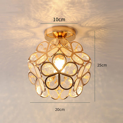 Flowers Style Glass Hallway Ceiling Lighting