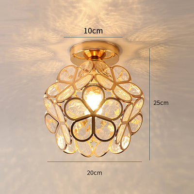 Flowers Style Glass Hallway Ceiling Light
