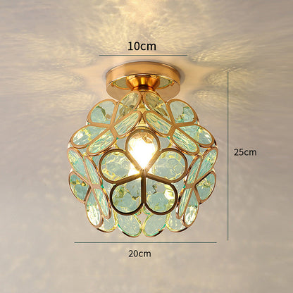 Flowers Style Glass Hallway Ceiling Lighting