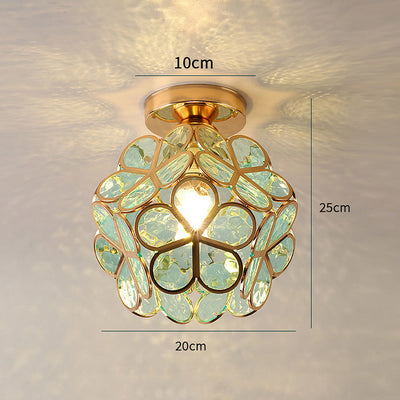 Flowers Style Glass Hallway Ceiling Light