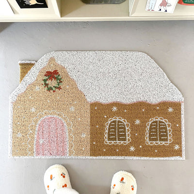 Christmas Non-Slip Gingerbread Rug Festive Decor