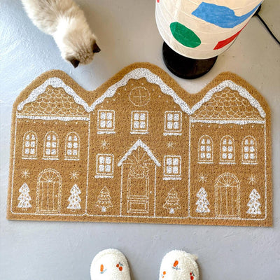 Christmas Non-Slip Gingerbread Rug Festive Decor