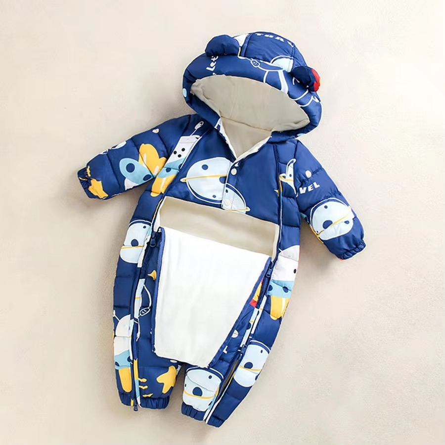Cozy Fleece Hooded Romper for Babies and Toddlers