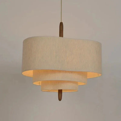 Japanese Wabi Sabi Fabric Chandelier Minimalist Pendant Light