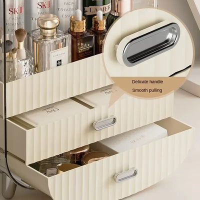 Rechargeable Cosmetic Organizer – Transparent Dustproof Makeup