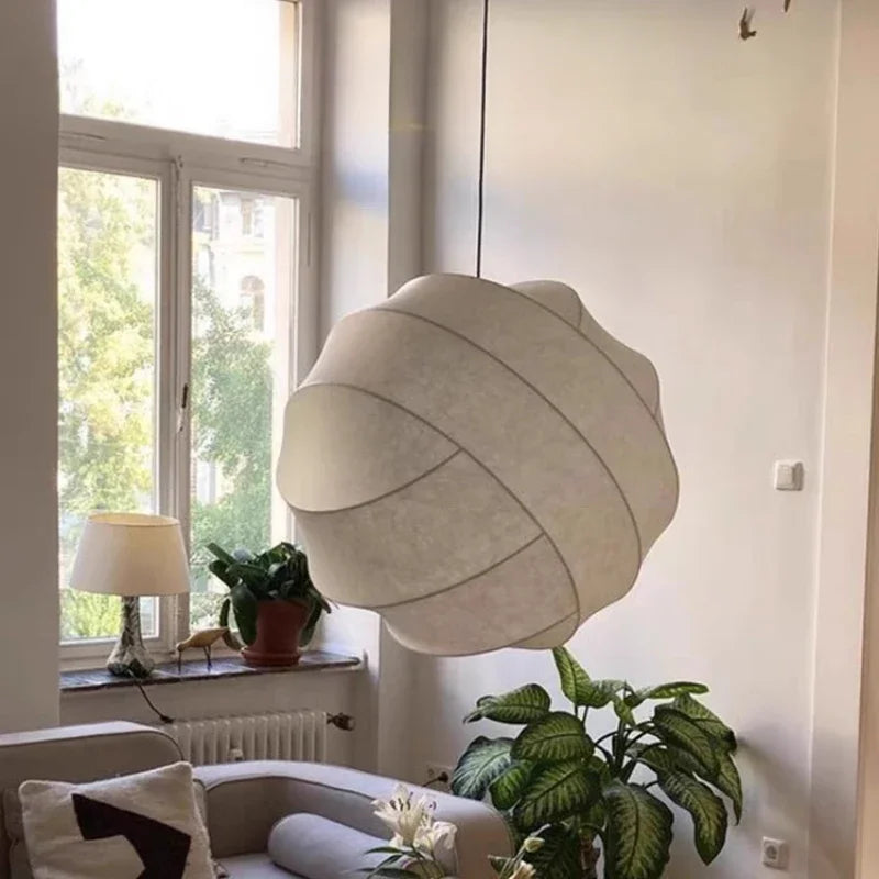 Japanese Wabi Sabi Silk Pendant Light for Modern Interiors