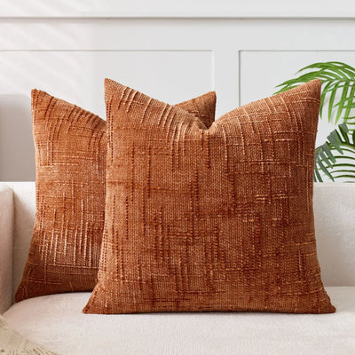 Chenille Throw Pillow Cover Bamboo Texture Solid Color