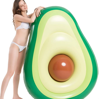 Inflatable Avocado Pool Float with Detachable Ball Toy