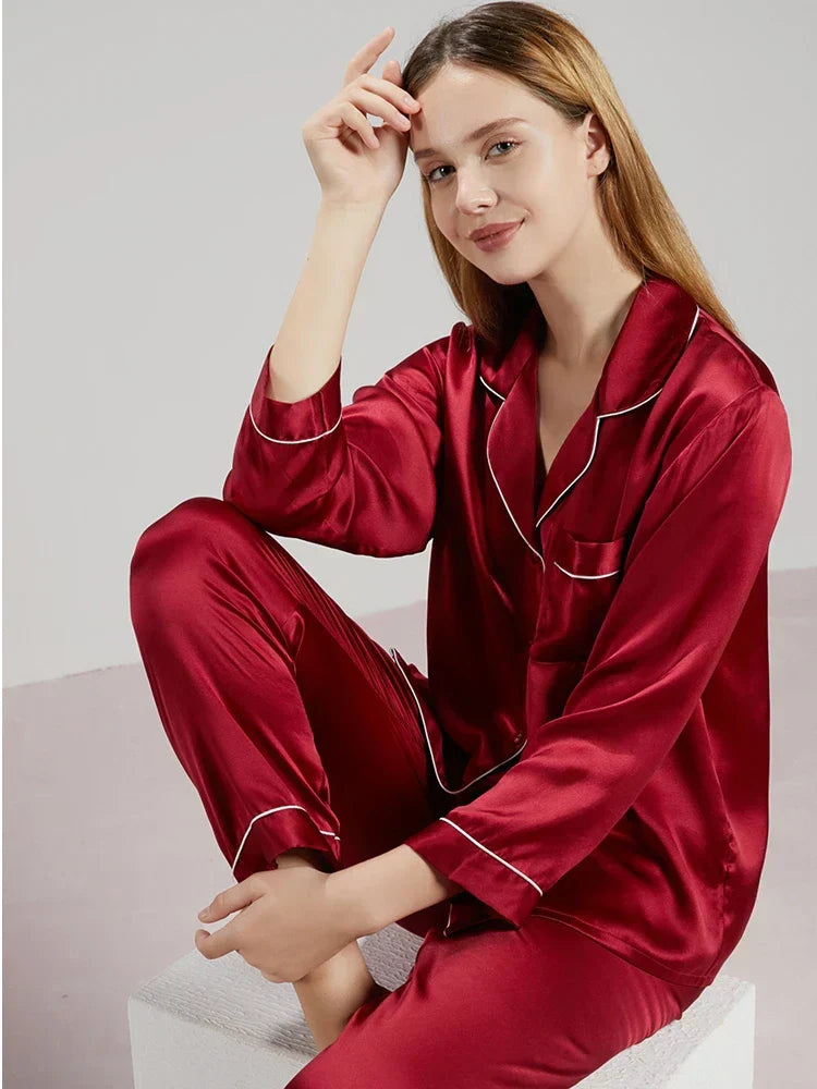 Celeste Ladies’ Silk Pyjama Set – 100% Silk Luxury Nightwear
