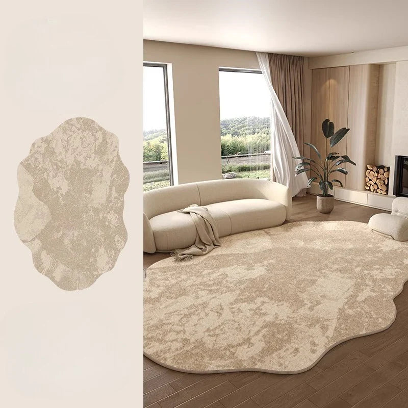 Irregular Plush Washable Rug for Bedroom and Living Room