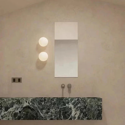 Modern White Milk Glass Circular Wall Light