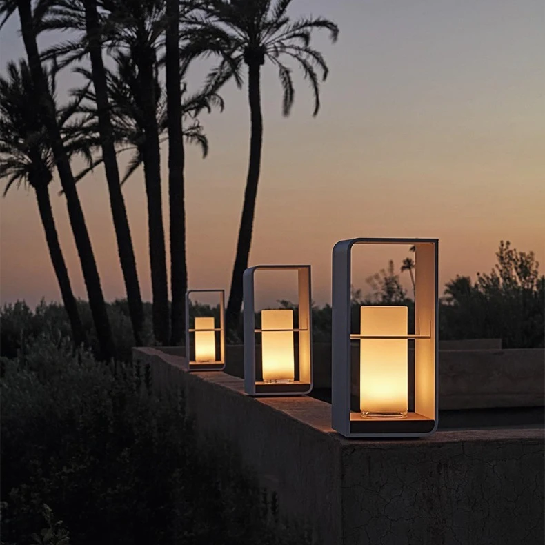 Solar Terrace Lamp with Warm LED Lighting