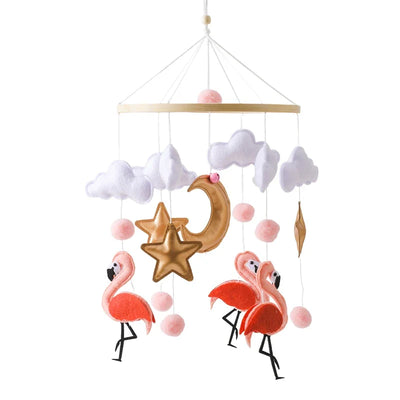 Wooden Baby Crib Mobile with Felt Bears Decoration