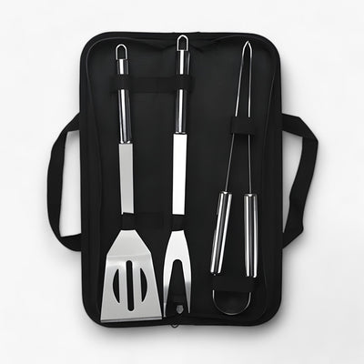 Stainless Steel BBQ Grill Tool Set with Carrying Case