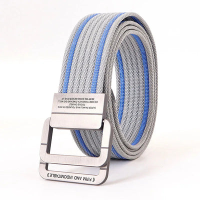 Unisex Canvas Belt – Double Metal Ring Buckle, Adjustable