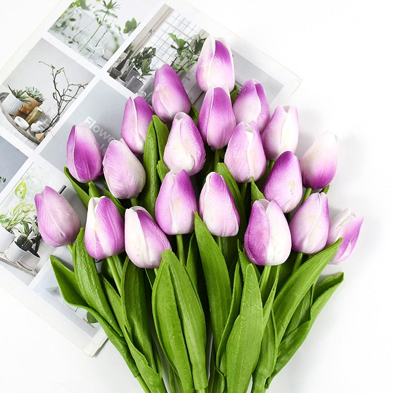 Artificial Tulip Bouquet with Realistic Lifelike Flowers